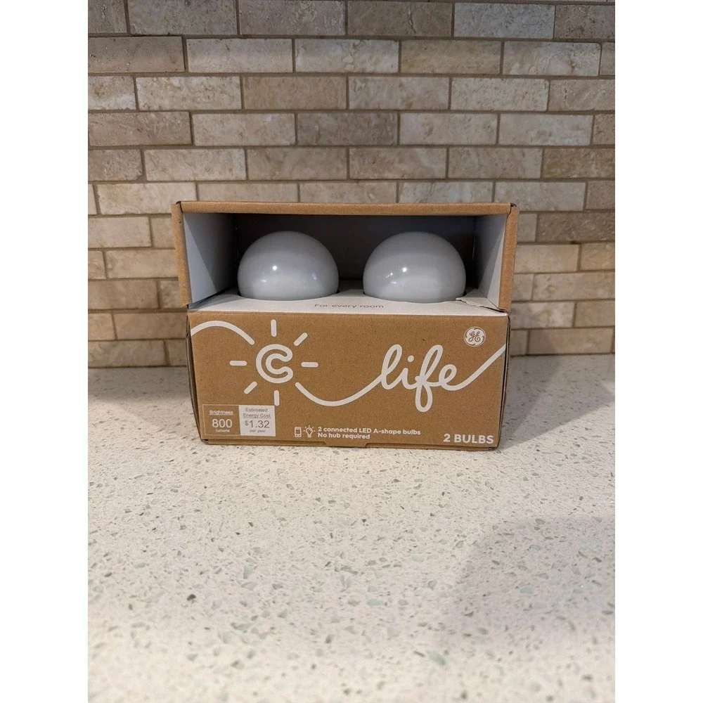 GE‎ C Life LED Bulbs A19 800 Lumens Soft White 2 Pack No Hub